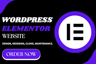 elementor website, wordpress elementor website design, redesign