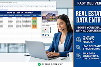 do professional real estate data entry and skip tracing