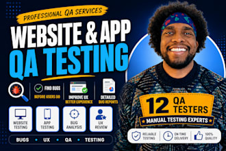 test your website, app, find bugs, and improve UX with 12 QA testers