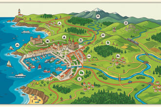 create custom, city, tourist, visitor and wayfinding vector maps in illustrator
