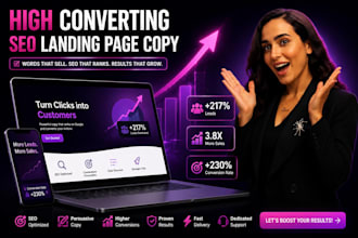 write high converting SEO landing page copy for saas and b2b