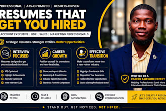 write resumes for account executive, bdr sales and marketing professionals