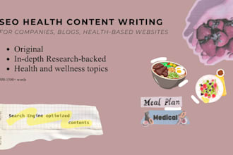 professionally write SEO health and nutrition articles