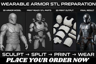 create wearable 3d cosplay armor, 3d cosplay helmet, 3d mask printable stl model