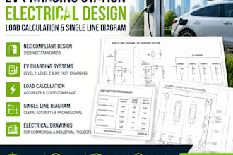 do electrical design ev charging station load calculation single line diagram