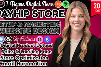 do payhip digital store,website,landing page,linkinbio design,email automations