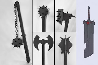 weapon pepakura cosplay weapon eva foam pattern foam prop template pepakura file