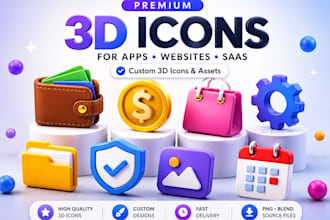 create premium custom 3d icons and assets