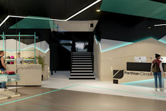 design climbing gym, bouldering gym, rock climbing center and 3d sports facility