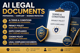 draft ai terms and conditions,privacy policy, gdpr and legal compliance document