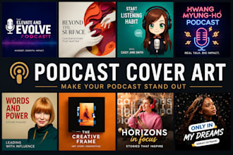 design professional podcast cover art and an itunes podcast logo