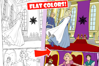 flat color your comic book page or illustration