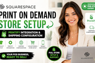 setup squarespace pod store printify integration shipping configuration