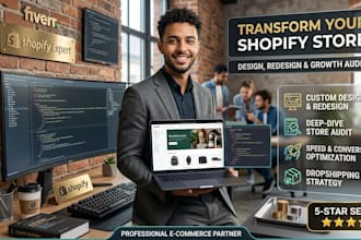 redesign and design shopify store, shopify store maintenance, pod store