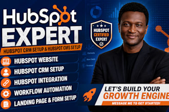 hubspot CRM, hubspot automation workflow, hubspot landing page and cms website