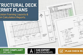 do structural deck framing plan and beam calculation for permit