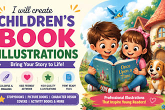create beautiful children book illustrations and storybook artwork