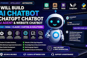 build ai chatbot chatgpt chatbot ai agent and website chatbot rag rasa claude