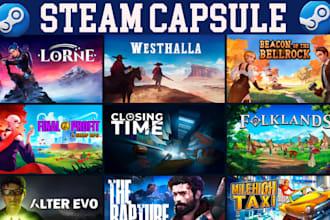 do steam capsule, steam capsule art, cartoony game art, logo, steam capsule art