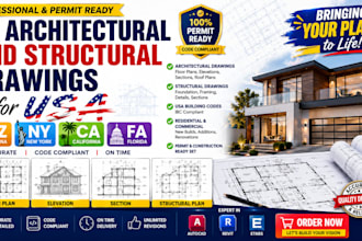 do architectural and structural drawings for usa in az ny ca fa