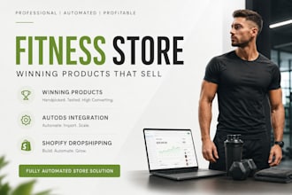 shopify fitness dropshipping autods winning product research store setup design