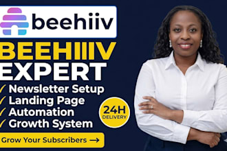 setup beehiiv newsletter, beehiiv landing page, beehiiv automation and website