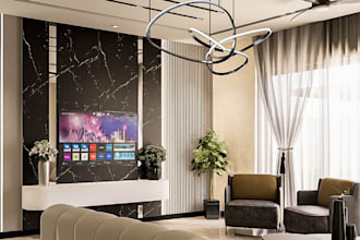 design your living room interior with realistic 3d renders