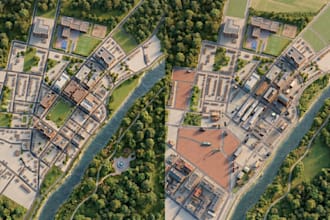 design neighborhood amenity maps, walkability maps, lifestyle maps, parcel map