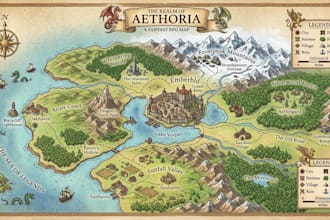 design fantasy map illustration, isometric map, rpg map, map design, site plan