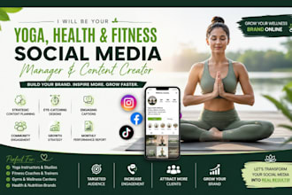 be your social media manager for yoga, gym weight loss, yoga fitness marketing