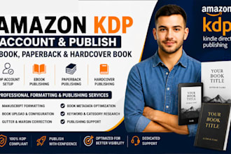 setup amazon kdp account publish ebook paperback hardcover book manuscript