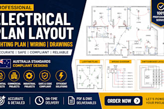 design electrical plan layout, lighting plan wiring and drawings in australia