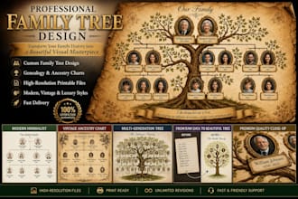design a professional family tree with stunning genealogy visualization