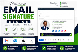 do a professional HTML email signature, and outlook signature