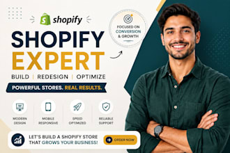 build shopify store, shopify website design and shopify store setup