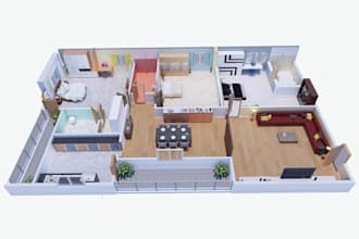 do 3d floor plan isometric interior exterior design sketch up building design