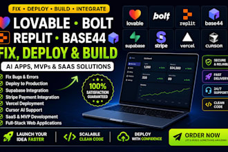 lovable bolt replit base44 fix deploy supabase stripe vercel cursor ai mvp saas