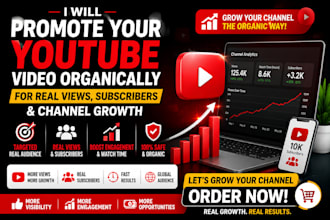 promote youtube videos organically for real views, subscribers, channel growth