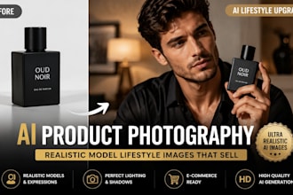 create ai product photography with realistic model lifestyle images