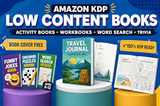 design and format amazon KDP journals, planners, logbooks and low content books