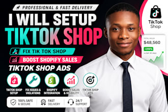 setup tiktok shop, fix tik tok shop, boost shopify sales tiktok shop ads