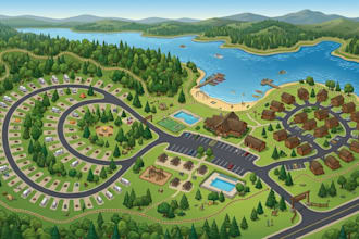 design tourist maps, campground maps, and outdoor destination illustrations