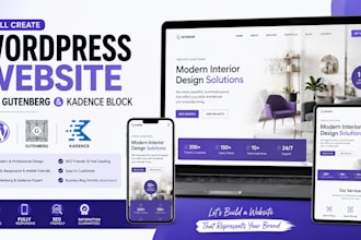 create wordpress website with gutenberg and kadence block
