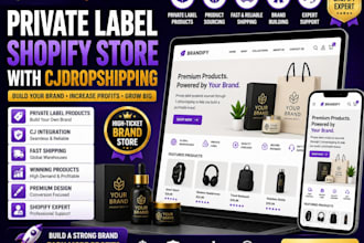 create a private label wellness and health shopify store website via cj zendrop