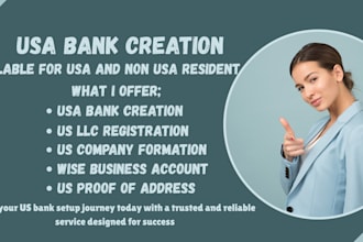 create US business bank for llc owners get US physical address with proof