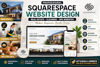 build squarespace real estate website square space cleaning spa website design