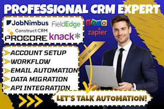 jobnimbus crm automation zoho procore knack conconstruct fieldedge integration