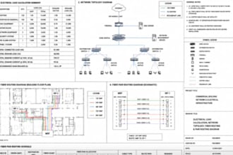 electrical load calculation network topology map diagram fiber pair routing