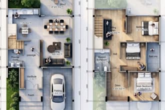 draft architect floor plan city permit in autocad floor plan rendering elevation