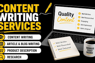 write SEO articles,blogs and product descriptions